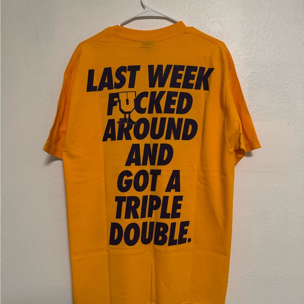 Undefeated Yellow and Black Short Sleeve Tee